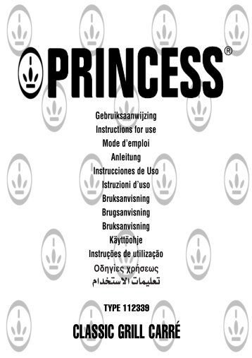 Princess Grill CarrÃ© - 112339 - 112339_Manual.pdf