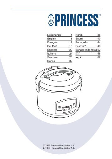 Princess 3D Warming Rice Cooker 1.8L - 271933 - 271933_Manual.pdf