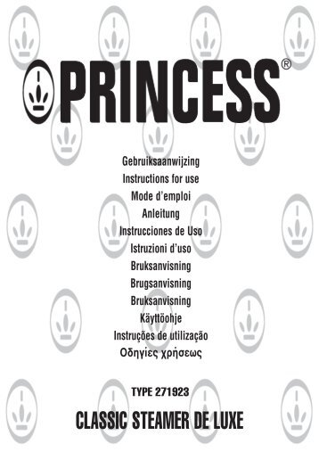 Princess Classic Steamer Deluxe - 271923 - 271923_Manual.pdf