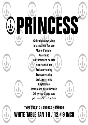 Princess White Table Fan 12" - 352620 - 352620_Manual.pdf