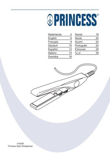 Princess Style Straightener - 519200 - 519200_Manual.pdf