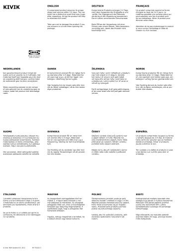 Ikea KIVIK - S79069614 - Manuals