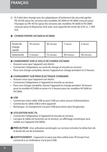 Remington Tondeuse cheveux Remington HC5800 - notice