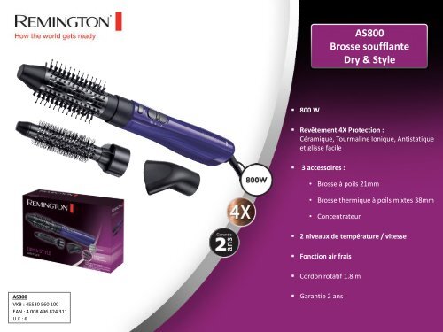 Remington Brosse soufflante Remington AS800 - fiche produit