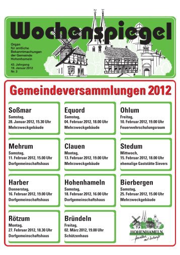 Ausgabe 3/2012 - in der Gemeinde Hohenhameln