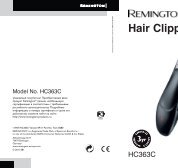 Remington HC363C - HC363C mode d'emploi