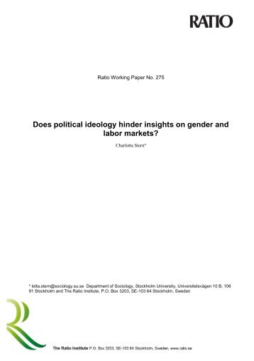 Does political ideology hinder insights on gender and labor markets?