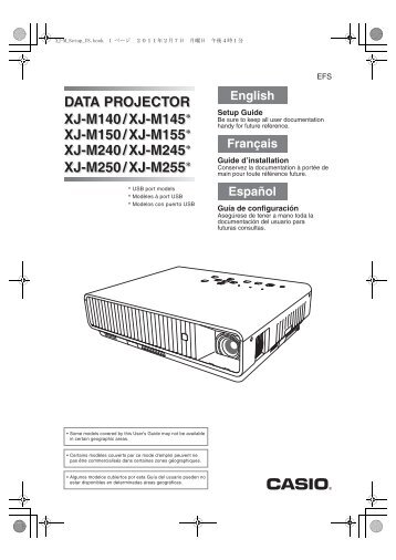 Casio XJ-M140 / M145 / M150 / M155 / M240 / M245 / M250 / M255 (NumÃ©ro de sÃ©rie:: A9****) - Setup_XJM_F Mode d'emploi