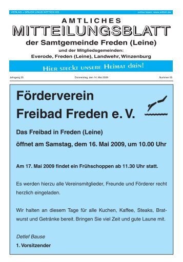 Förderverein Freibad Freden e. V. - Samtgemeinde Freden