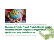 Diseminasi Praktik-Praktik Produksi Bersih melalui Kolaborasi Industri-Perguruan Tinggi menuju Agroindustri yang Berkelanjutan 