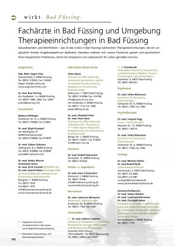 Fachärzte in Bad Füssing und Umgebung Therapieeinrichtungen in ...