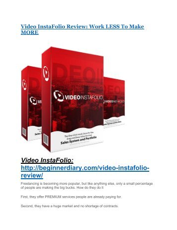 Video InstaFolio review and (COOL) $32400 bonuses