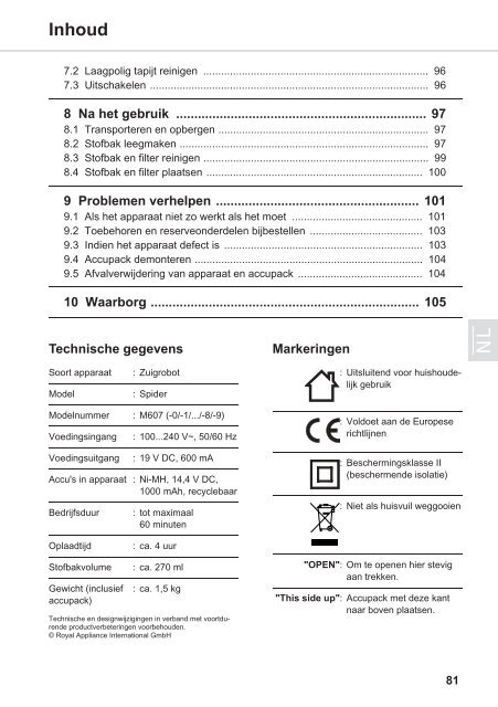 Dirt Devil Spider - Bedienungsanleitung Dirt Devil M607 Saugroboter SPIDER