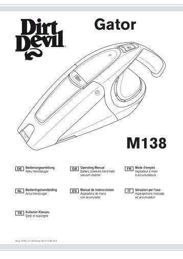 Dirt Devil Gator 10,8 V - Bedienungsanleitung Dirt Devil Gator 10,8 V M138, -0, -1