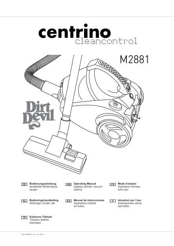 Dirt Devil Centrino Cleancontrol - Bedienungsanleitung Dirt Devil Centrino Cleancontrol M2881-0-7