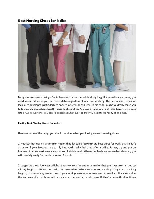 best nursing shoes for standing all day