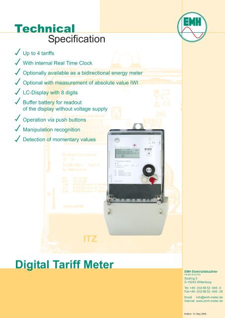 Digital Tariff Meter - ITZ - Imbema Belgium