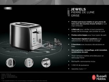Russell Hobbs Grille-pain Russell Hobbs 21782-56 Jewels grise - fiche produit