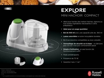 Russell Hobbs Hachoir Russell Hobbs 22220-56 - Collection Explore - fiche produit
