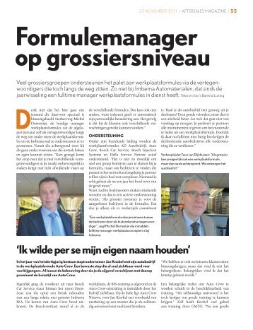 Formulemanager op grossiersniveau - Imbema Groep