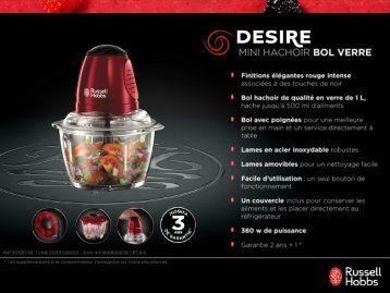 Russell Hobbs Hachoir Russell Hobbs Hachoir Desire 20320-56 - fiche produit