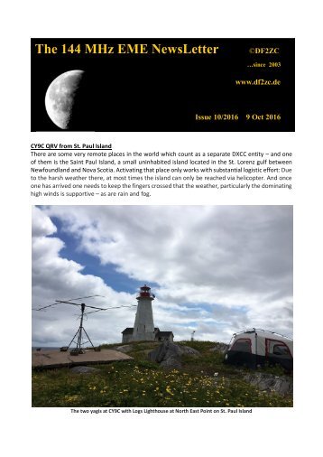 The 144 MHz EME NewsLetter