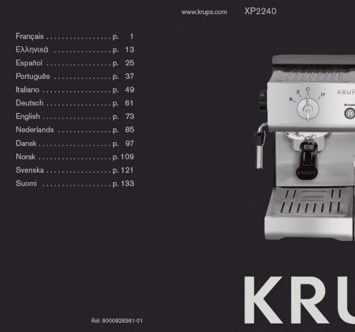 Krups Combin&eacute; Inox Espresso YY8203FD - mode d'emploi