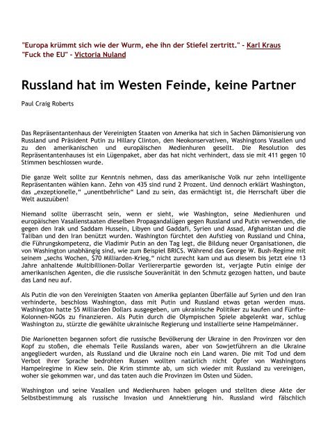 Russland hat im Westen Feinde