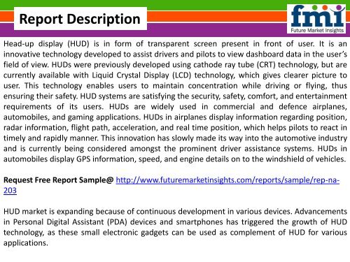 Market Intelligence Report North America Head-up Display Market, 2014-2020