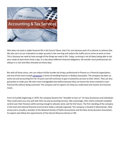 Wallace Associates Tax and Accounting Services