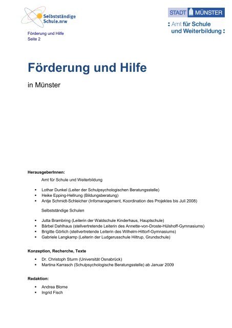 Förderung und Hilfe in Münster – Informationen für Lehrkräfte und ...