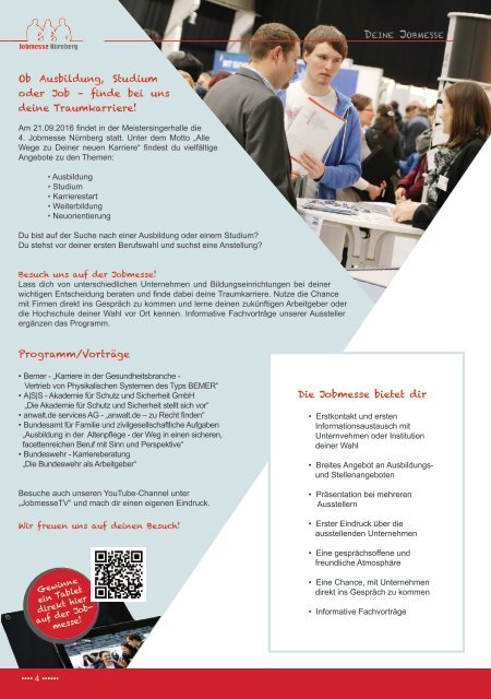 Jobmesse Nürnberg - Messezeitschrift Herbst 2016