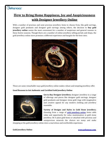 How to Bring Home Happiness, Joy and Auspiciousness with Designer Jewellery Online