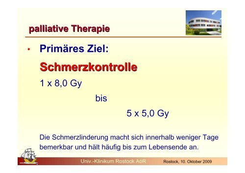 palliative Therapie - Strahlentherapie