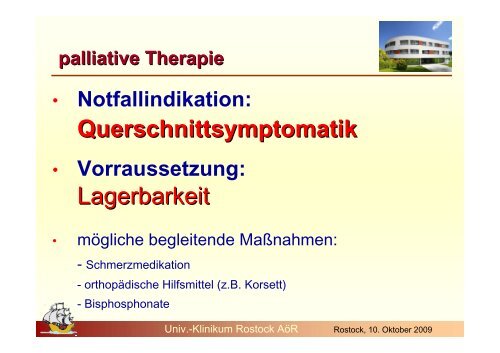 palliative Therapie - Strahlentherapie