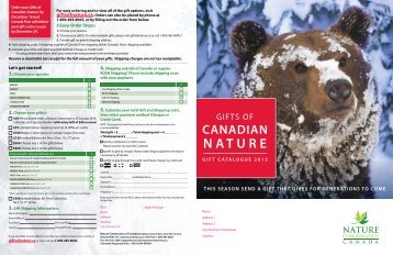 Gifts of Canadian Nature Catalogue 2016