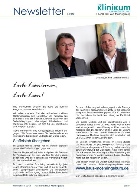 Newsletter I. 2012 - Klinikum Osnabrück