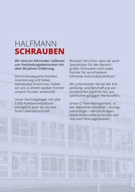 Halfmann Schrauben - Imagebroschüre 