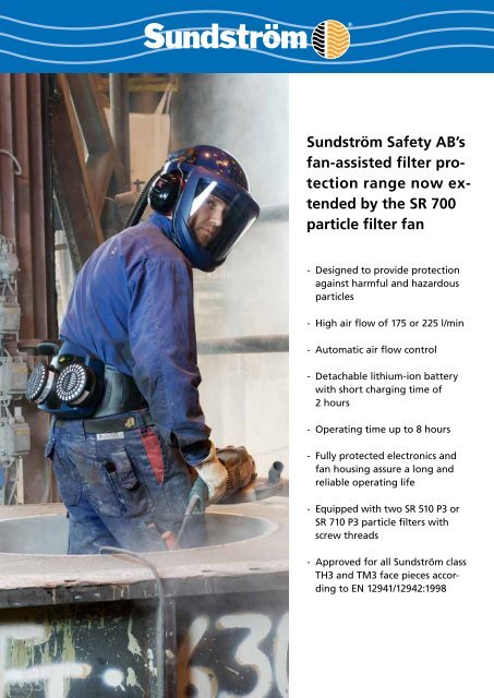 Sundström Safety AB's fan-assisted filter pro ... - Imbema Cleton