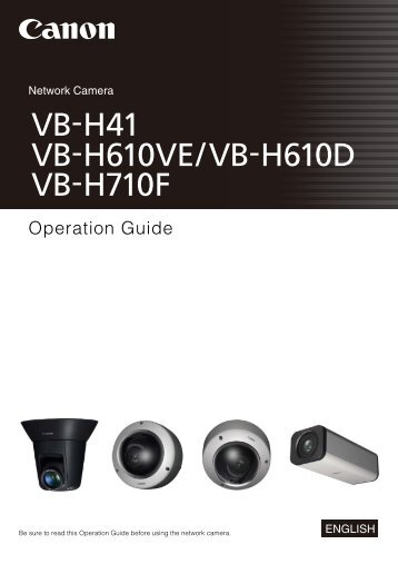 Canon VB-H610D - VB-H610D Operation Guide