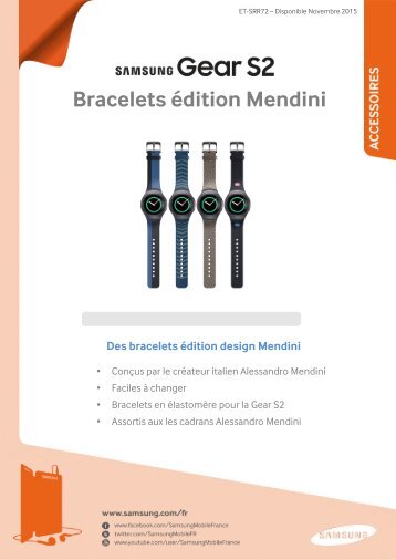 Samsung Bracelet Samsung Gear S2 Design Edition Noir M - fiche produit