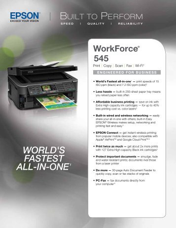 Epson Epson WorkForce 545 All-in-One Printer - Product Brochure