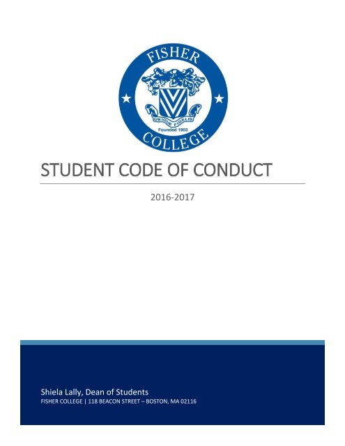 Fisher College Student Code of Conduct 2016-2017