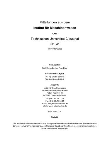 s - Institut für Maschinenwesen - TU Clausthal