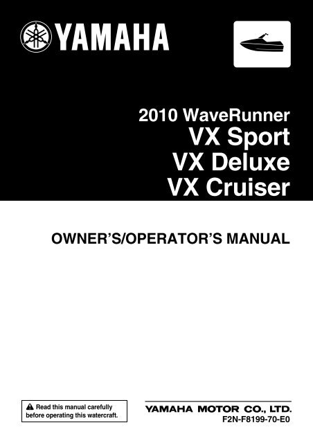 Yamaha VX Sport - 2010 - Manuale d'Istruzioni English