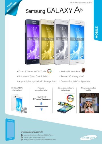 Samsung Smartphone Samsung Galaxy A5 Noir - fiche produit