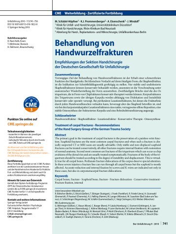 Behandlung von Handwurzelfrakturen - Deutsche Gesellschaft für ...