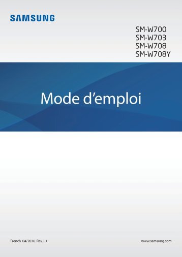 Samsung Galaxy TabPro S 4G Noir (SM-W708NZKAXEF ) - Manuel de l'utilisateur(Windows 10) 3.29 MB, pdf, FranÃ§ais