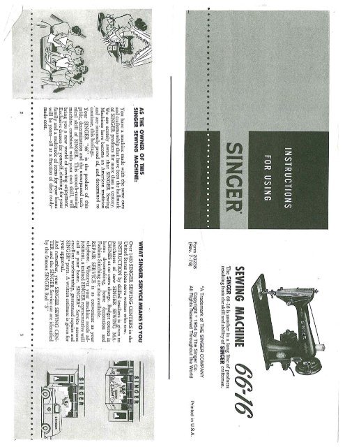 Singer 66-16 - English - User Manual