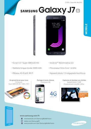 Samsung Smartphone Samsung Galaxy J7 Noir Ed.2016 - fiche produit